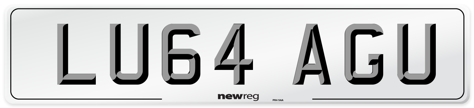 LU64 AGU Number Plate from New Reg